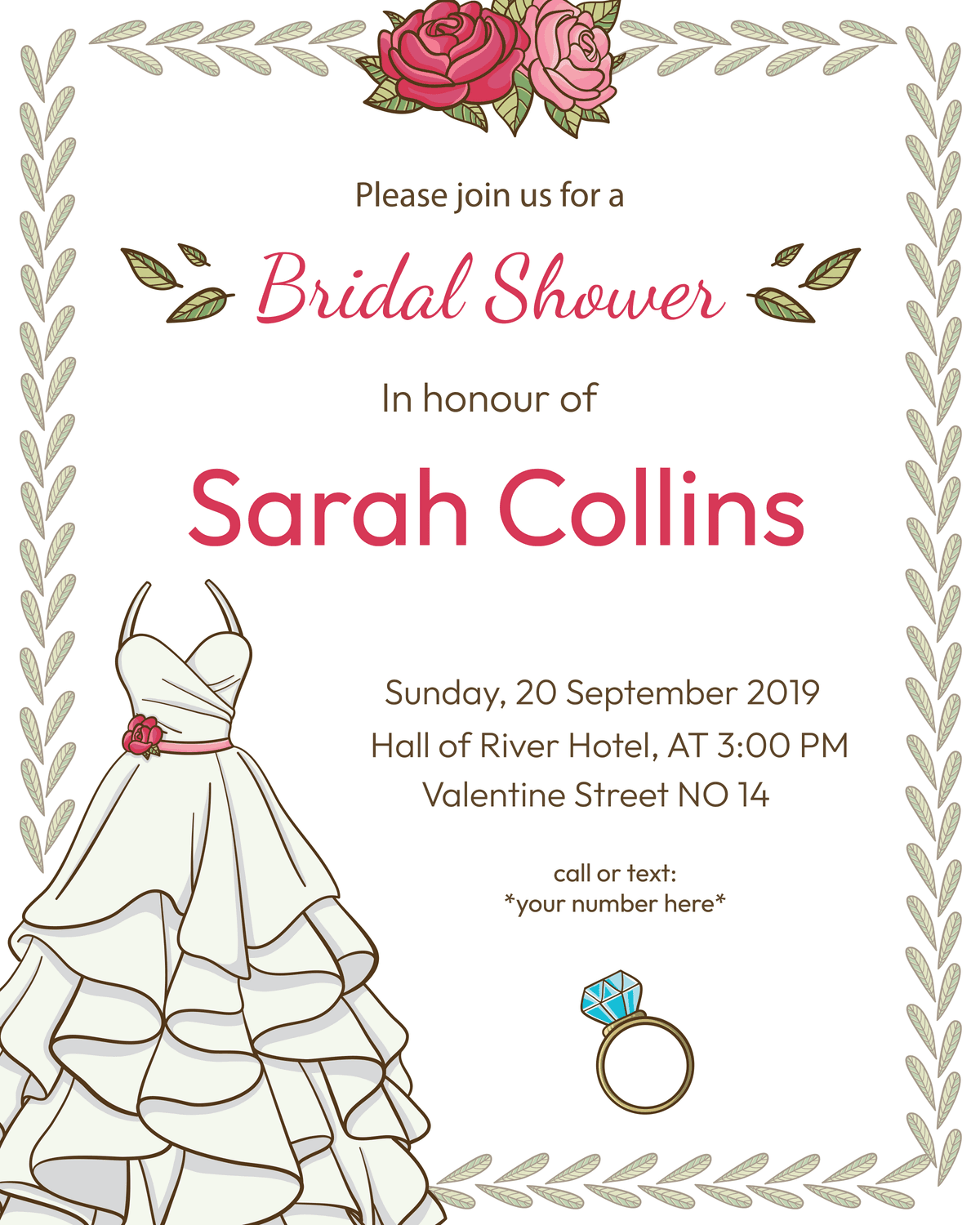 Bridal Shower template preview - Elegant bridal shower welcome sign
