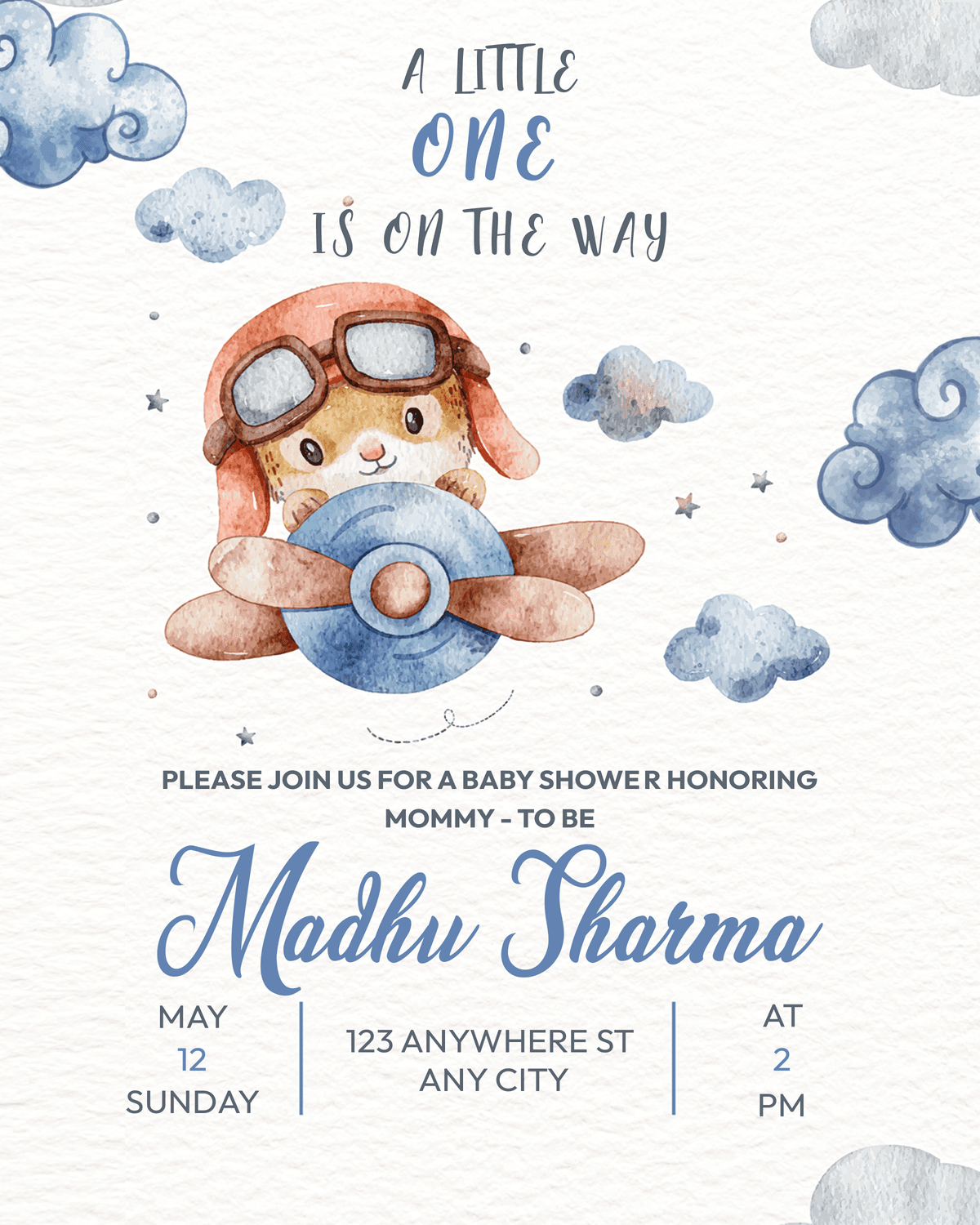 Sweet Baby Shower template preview - Adorable baby shower template with pastel colors