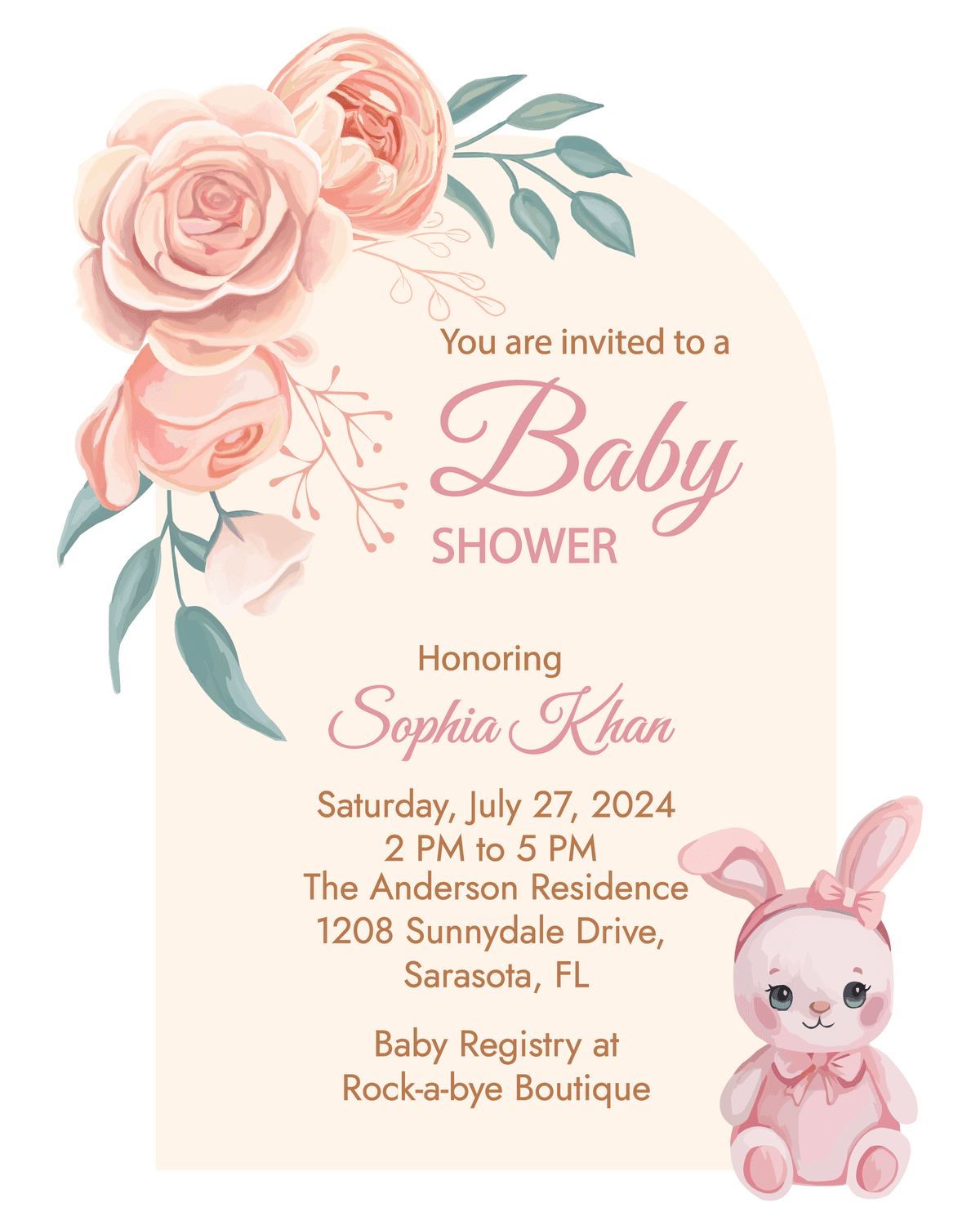 Sweet Baby Shower template preview - Adorable baby shower template with pastel colors