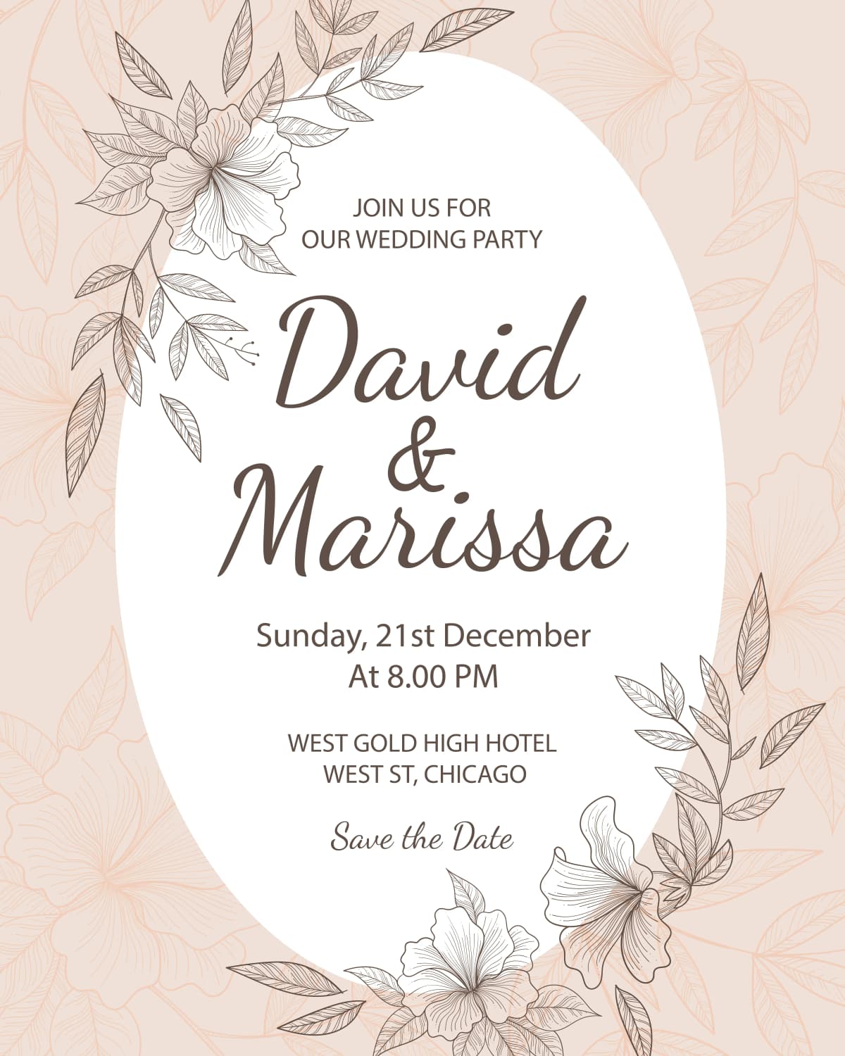 Botanical Romance template preview - Delicate hand-drawn art for an intimate and organic feel