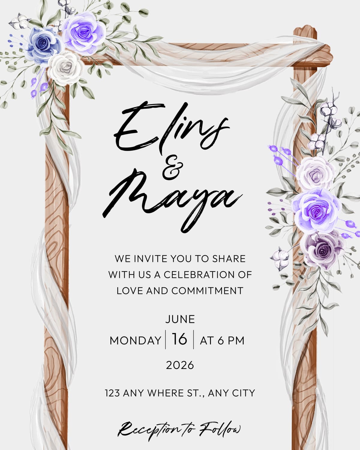 Modern Wedding template preview - Contemporary design with clean lines and rose accents